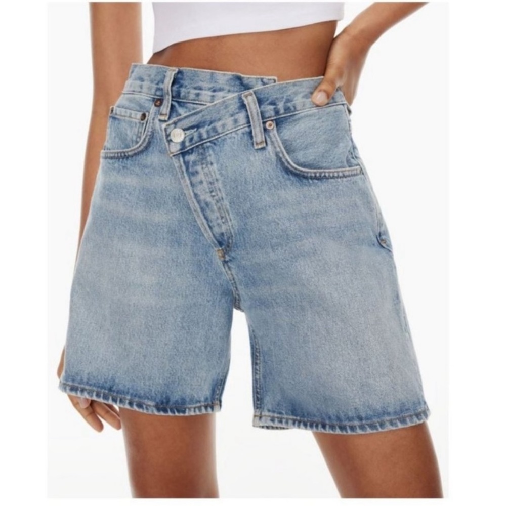 Agolde criss cross denim short size 25